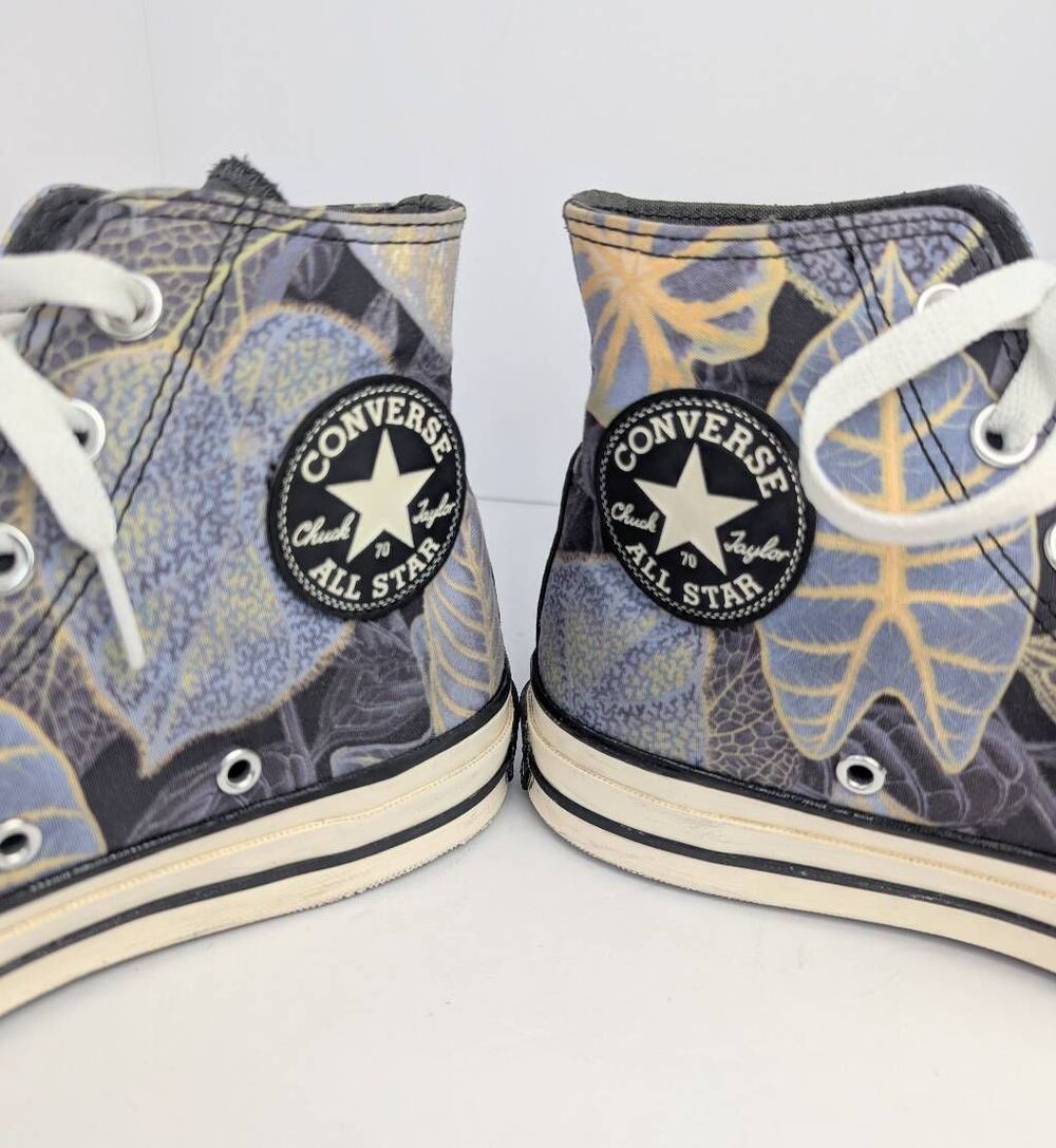 Converse Chuck 70 Gray & Blue tropical leaf hi top sneaker womens 7.5 mens 5.5 - Picture 6 of 8